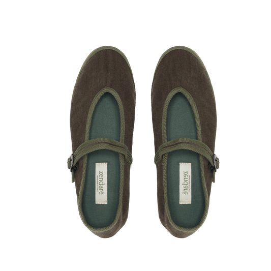 Ballerinas Celine - Corduroy Verde Militar